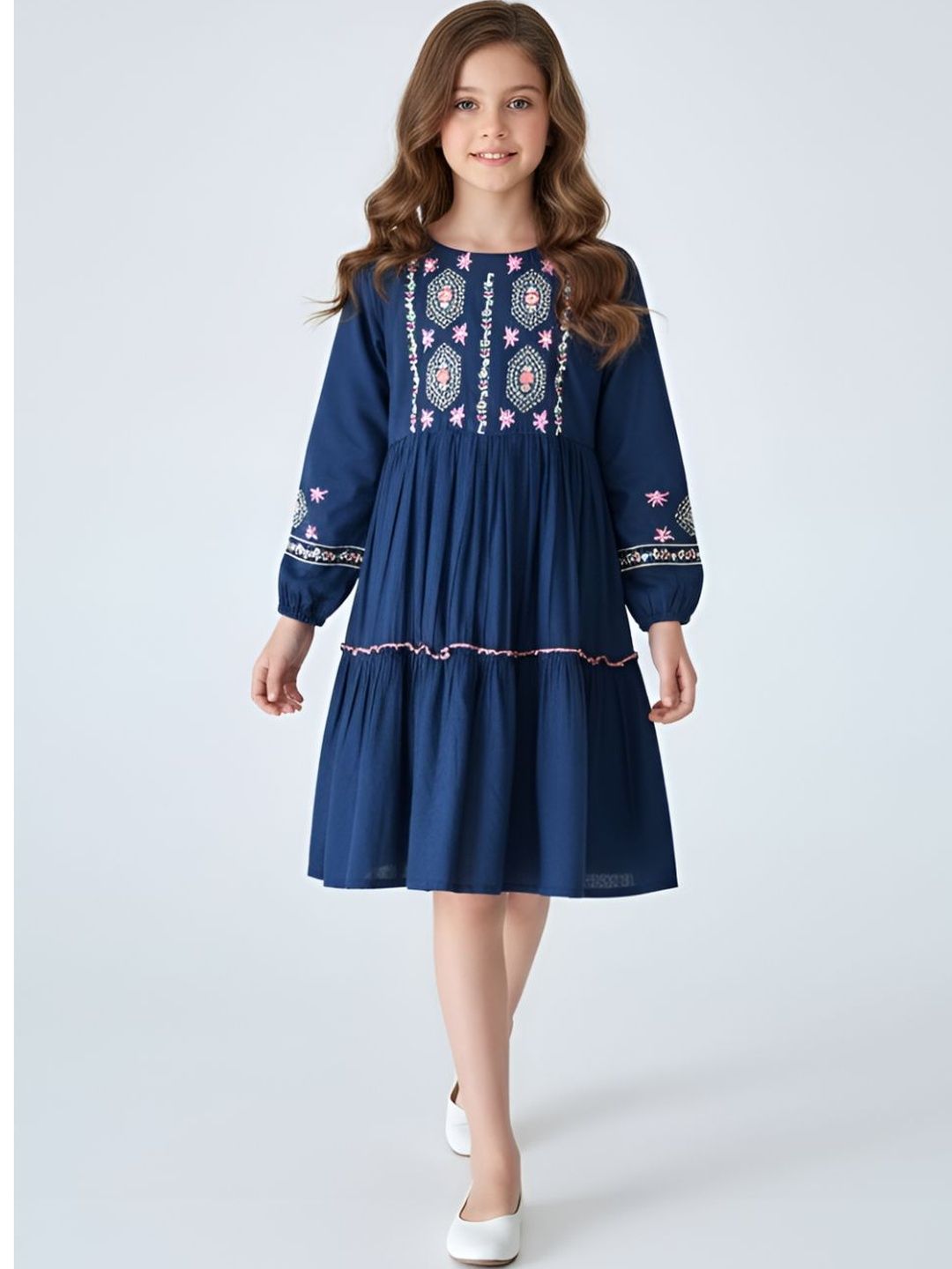 Bella Moda Embroidered Fit & Flare Dress-image-22