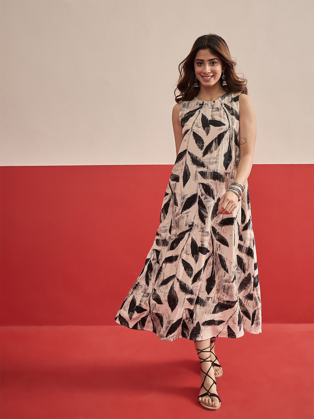 InWeave Print A-Line Midi Dress-picture-16