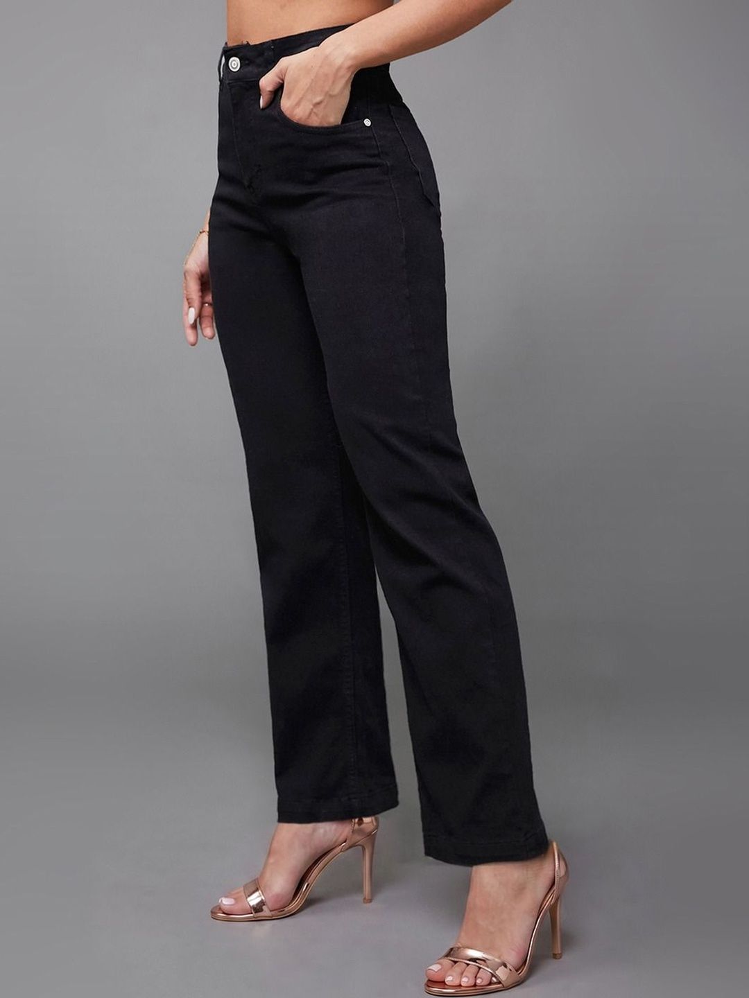 Miss Chase Women Straight Fit High-Rise Stretchable Jeans-picture-23