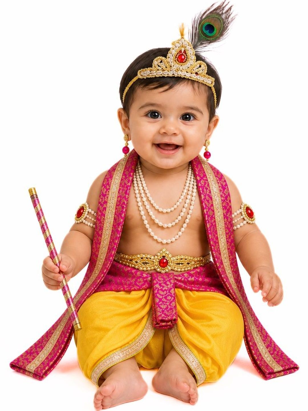 itsmycostume Kids Krishna Costume Dress With Accessories-picture-39