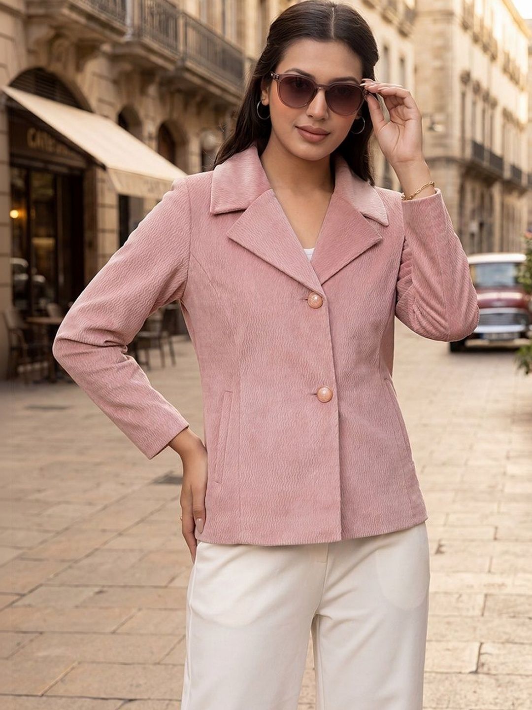 GFO Notched Lapel Single-Breasted Tailored Fit Casual Blazers
