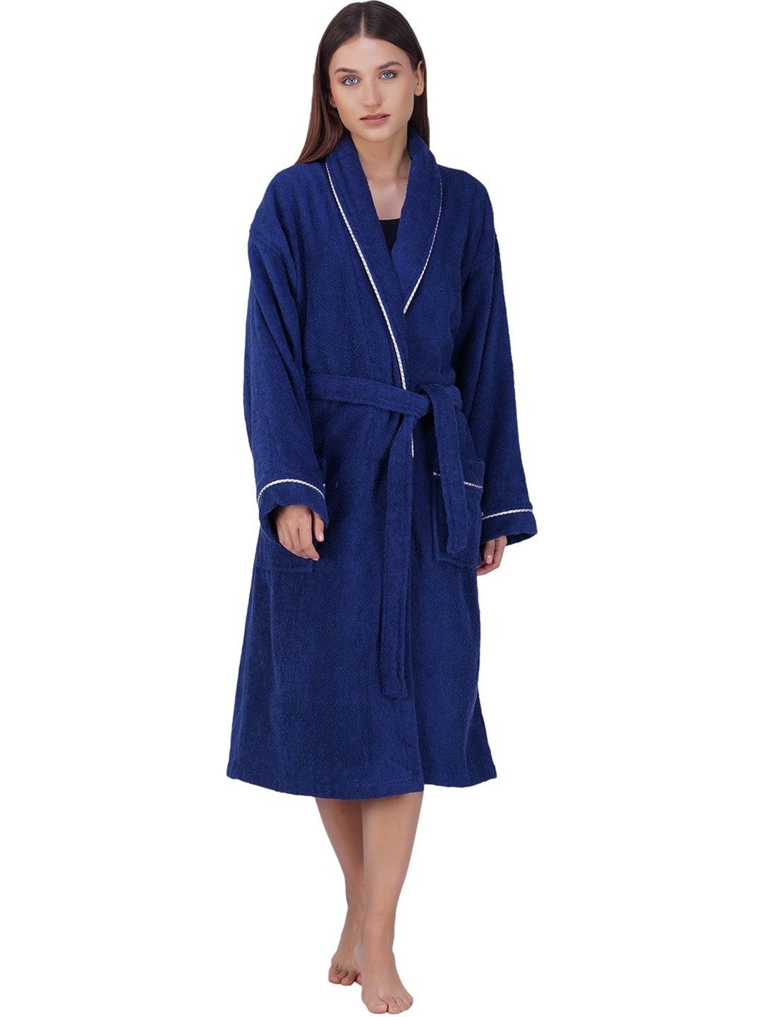 RANGOLI Cotton Knee Length Bath Robe & Wraps-image-37