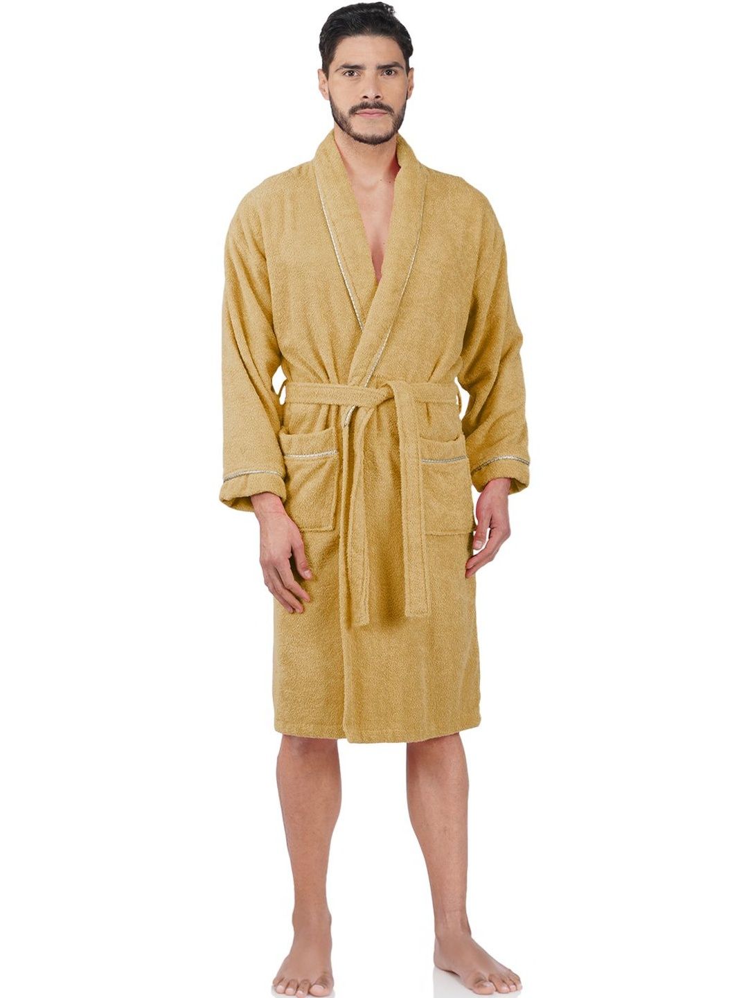 RANGOLI Cotton Knee Length Bath Robe & Wraps-image-27