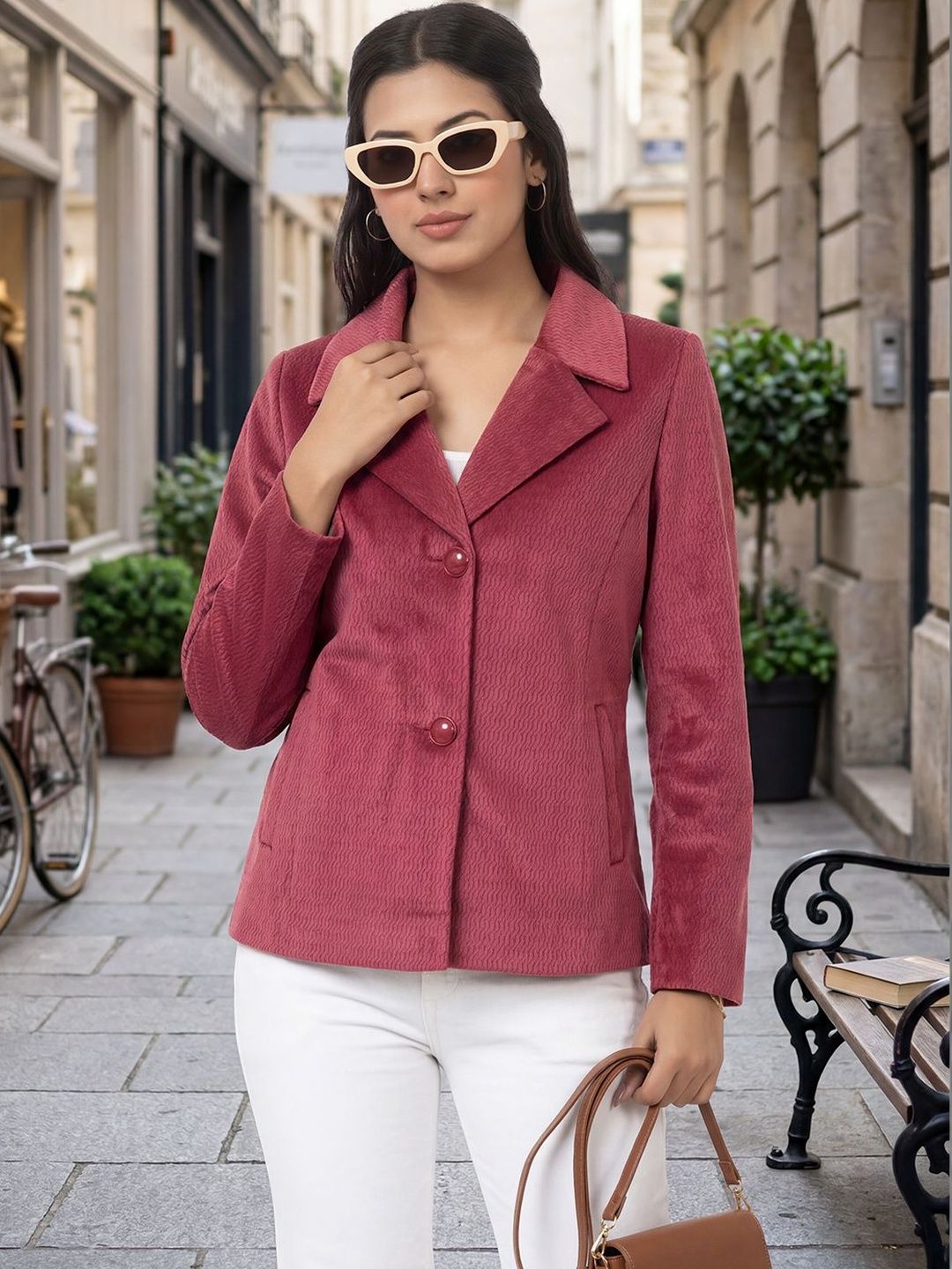 GFO Notched Lapel Single-Breasted Tailored Fit Casual Blazers