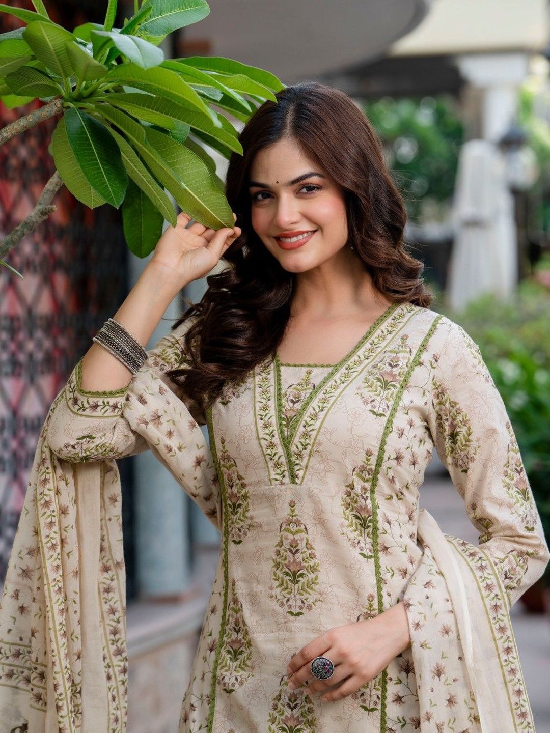 Anouk Women Floral Printed Regular Pure Cotton Kurta with Palazzos & With Dupatta-picture-38