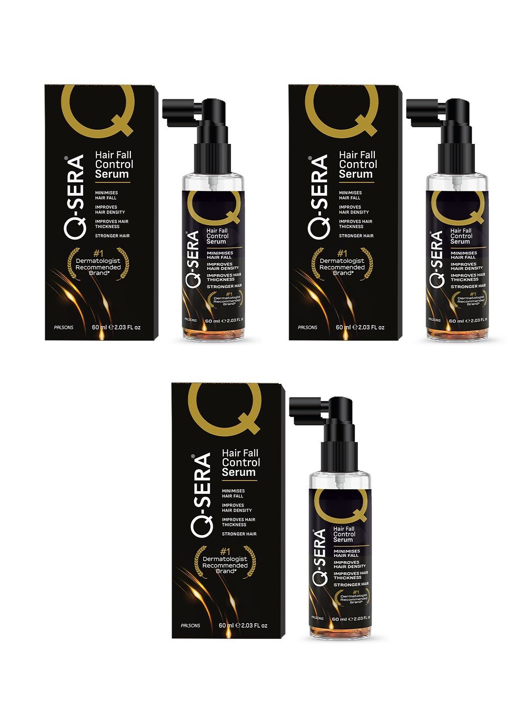 Q-Sera Set Of 3 Hair Fall Control Serum - 60 ml Each-picture-21