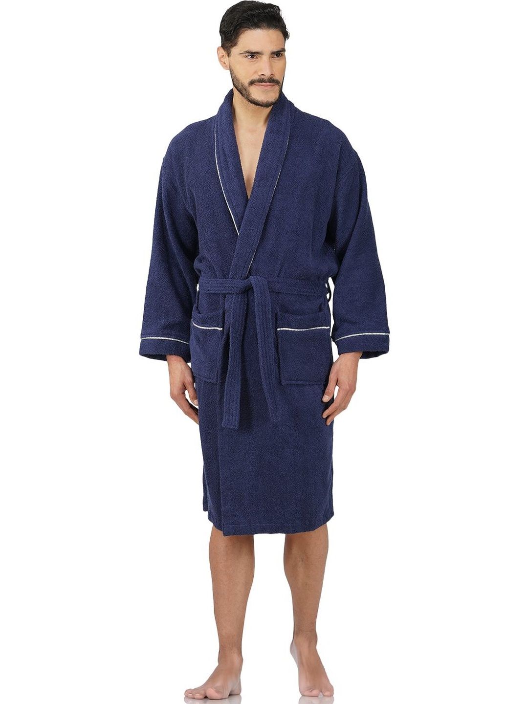 RANGOLI Cotton Knee Length Bath Robe & Wraps-image-32