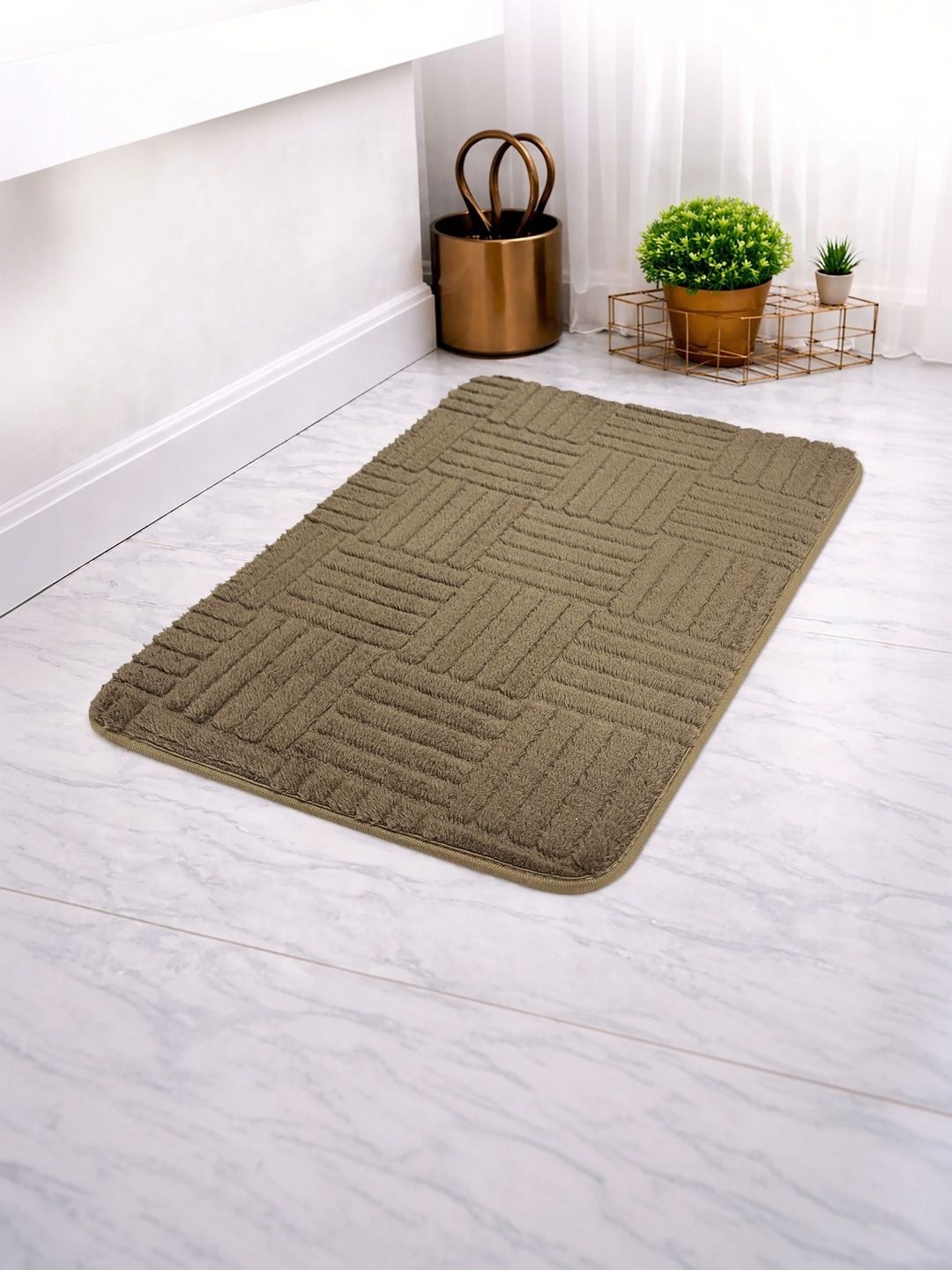 LUXEHOME INTERNATIONAL Brown Anti-Slip 1960 GSM Bath Rugs-image-23