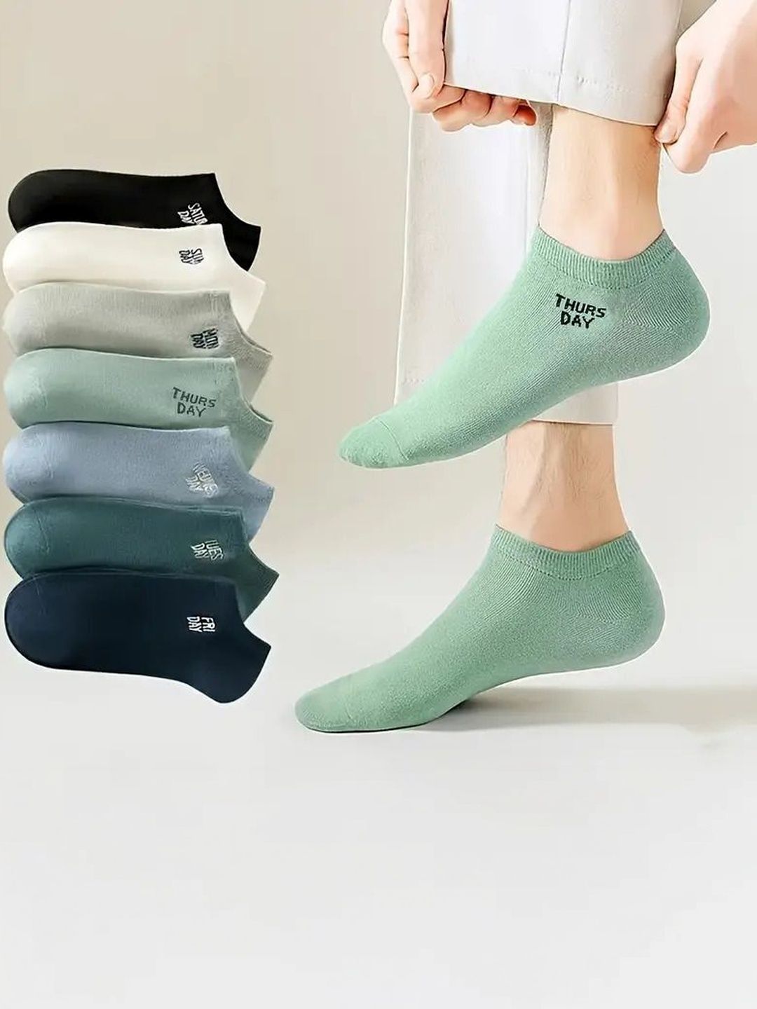 REDCARP Men Pack of 7 Cotton Shoe Liners Socks-picture-25