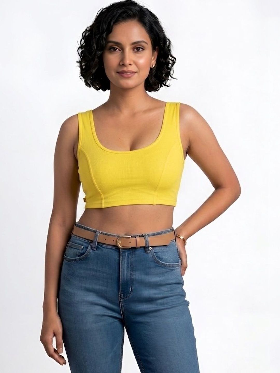 Abhi Scoop Neck Sleeveless Stretchable Crop Top-picture-20