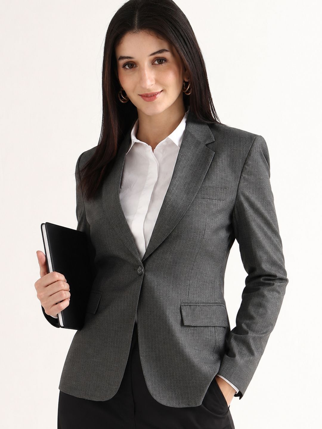 Hancock Striped Notched Lapel Single-Breasted Slim Fit Formal Blazers-picture-32