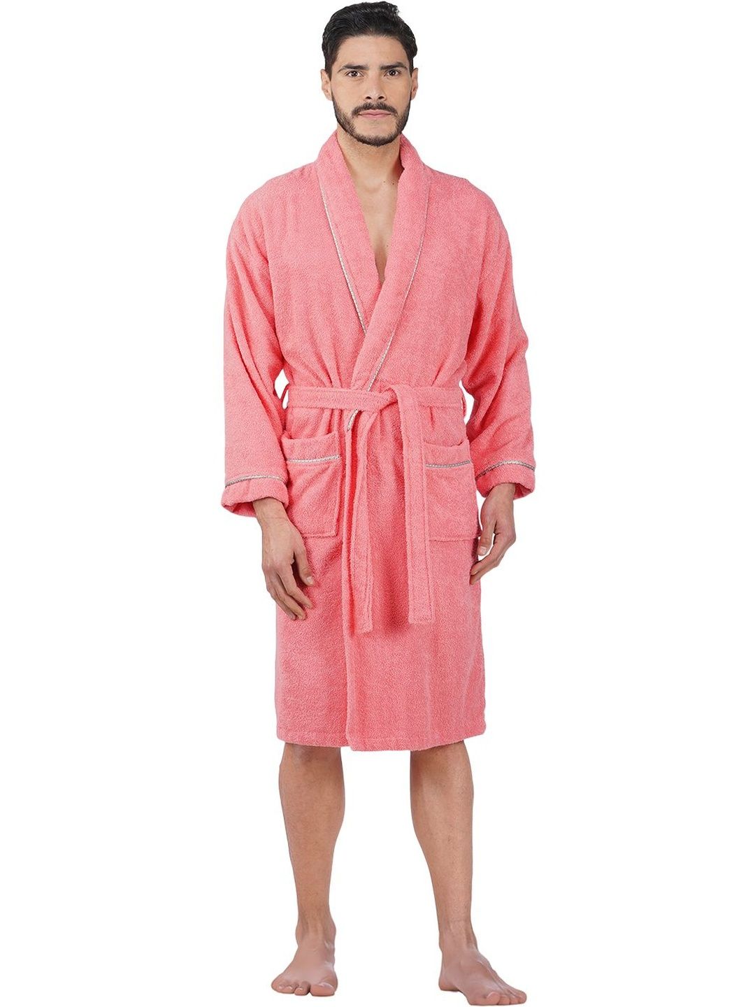 RANGOLI Cotton Knee Length Bath Robe & Wraps-image-35