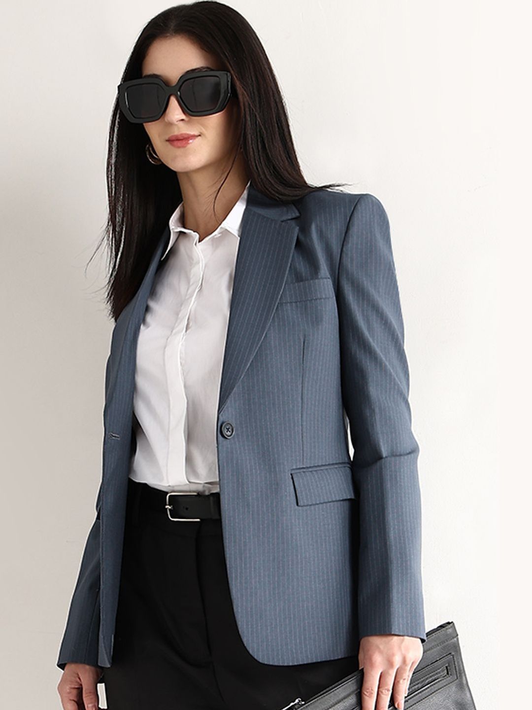 Hancock Striped Notched Lapel Single-Breasted Slim Fit Formal Blazers-picture-28