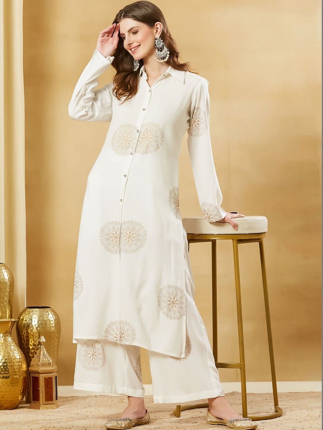 Anouk Rustic Women Ethnic Motifs Printed Regular Kurta with Palazzos-picture-28