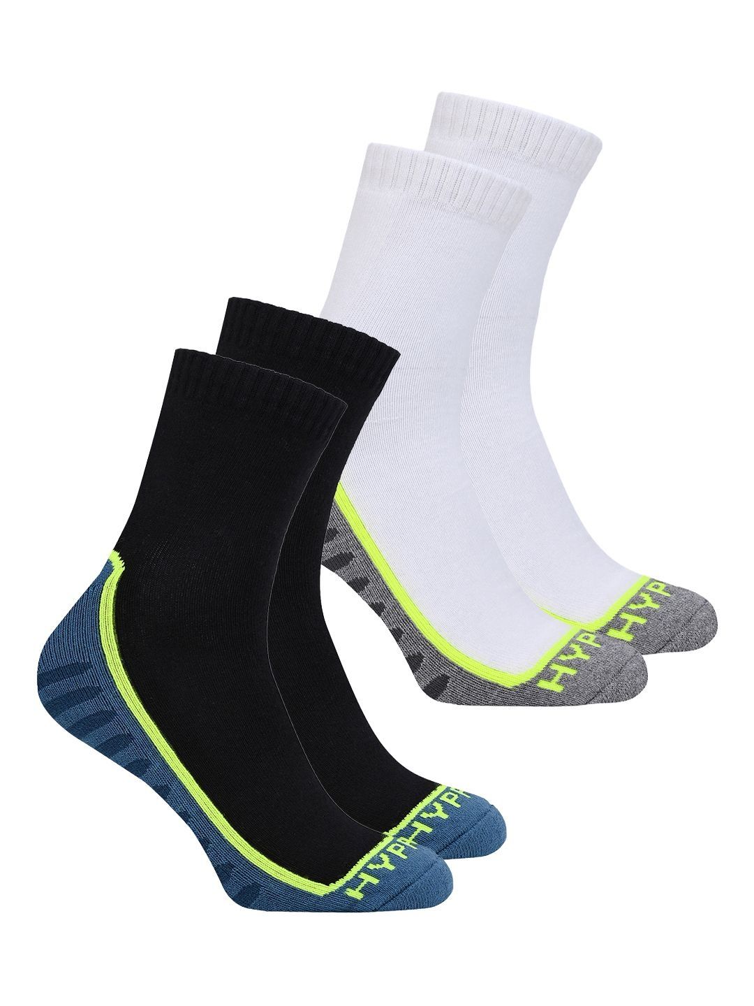 HYPR FIT Unisex Pack of 2 Cotton Colourblocked Above Ankle Socks-picture-37