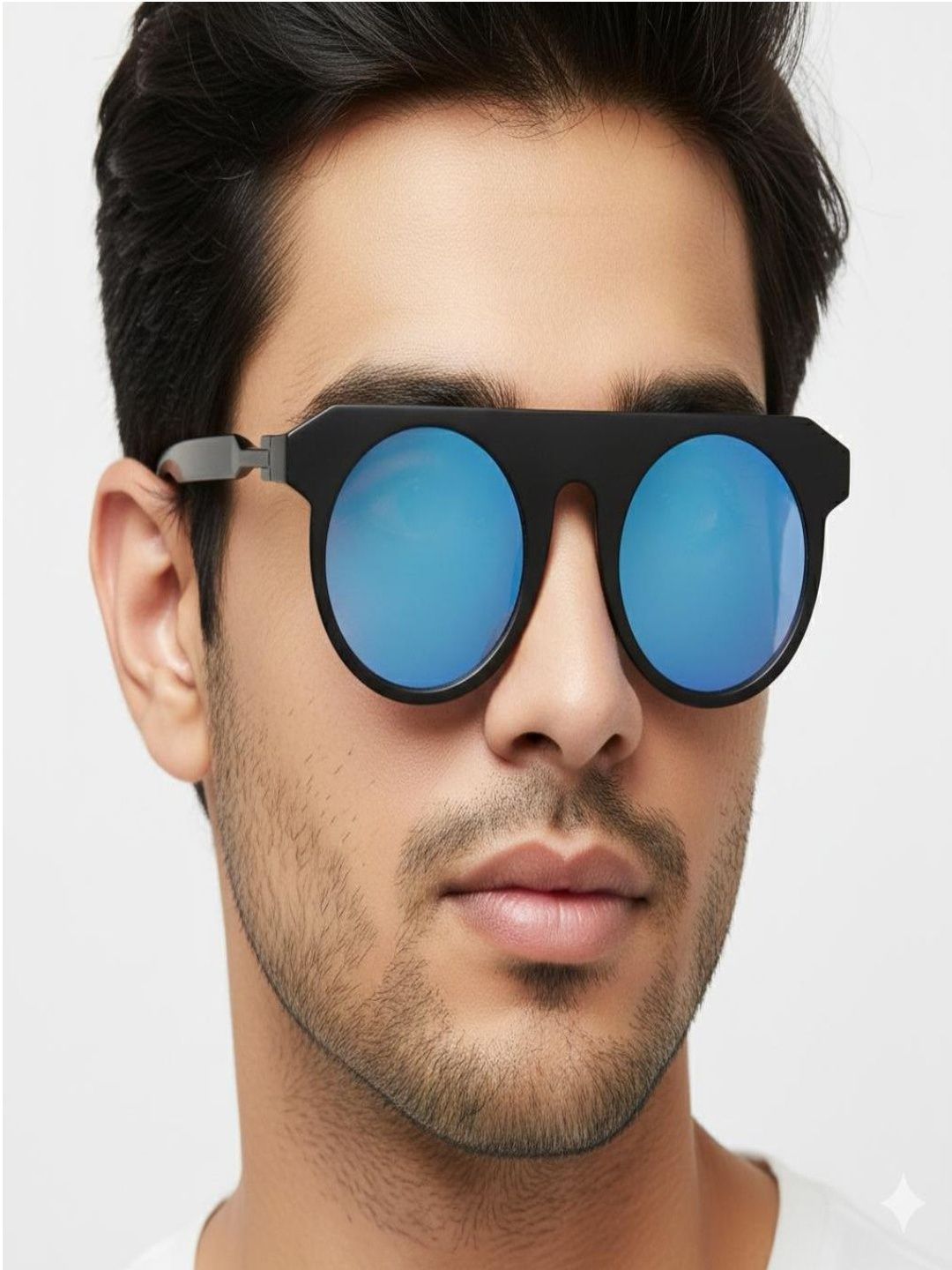 SZN Unisex Blue Lens & Black Round Sunglasses with-picture-38