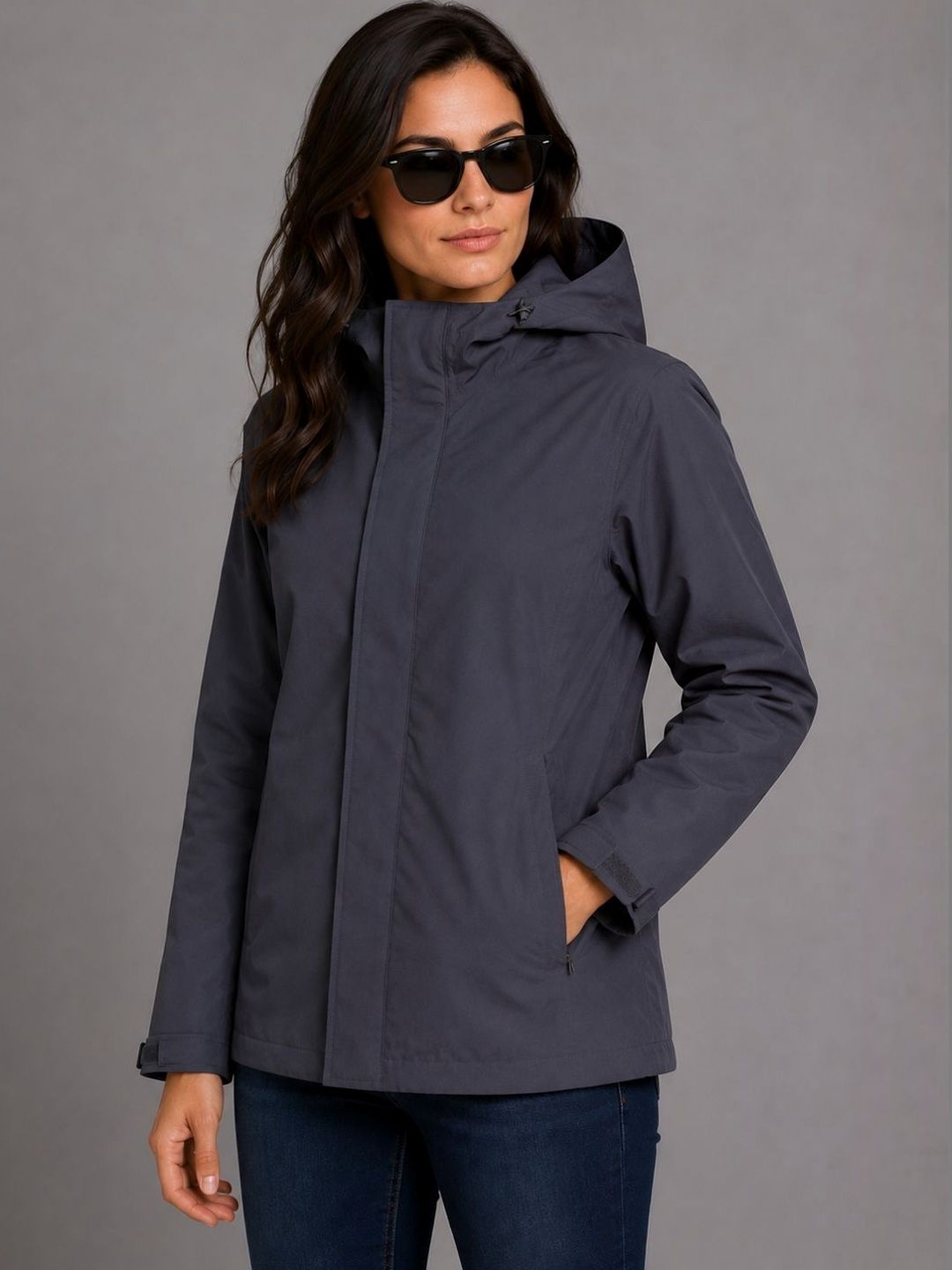 HOUSE OF VEDAS Waterproof Long Sleeves Hooded Rain Jacket-picture-31