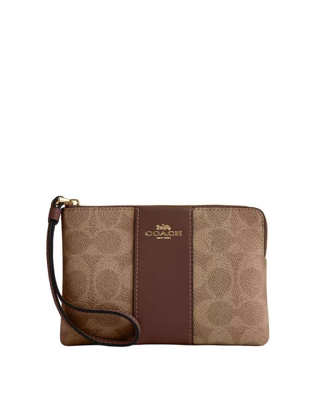 Coach Brown Striped Signature Wristlet-picture-21