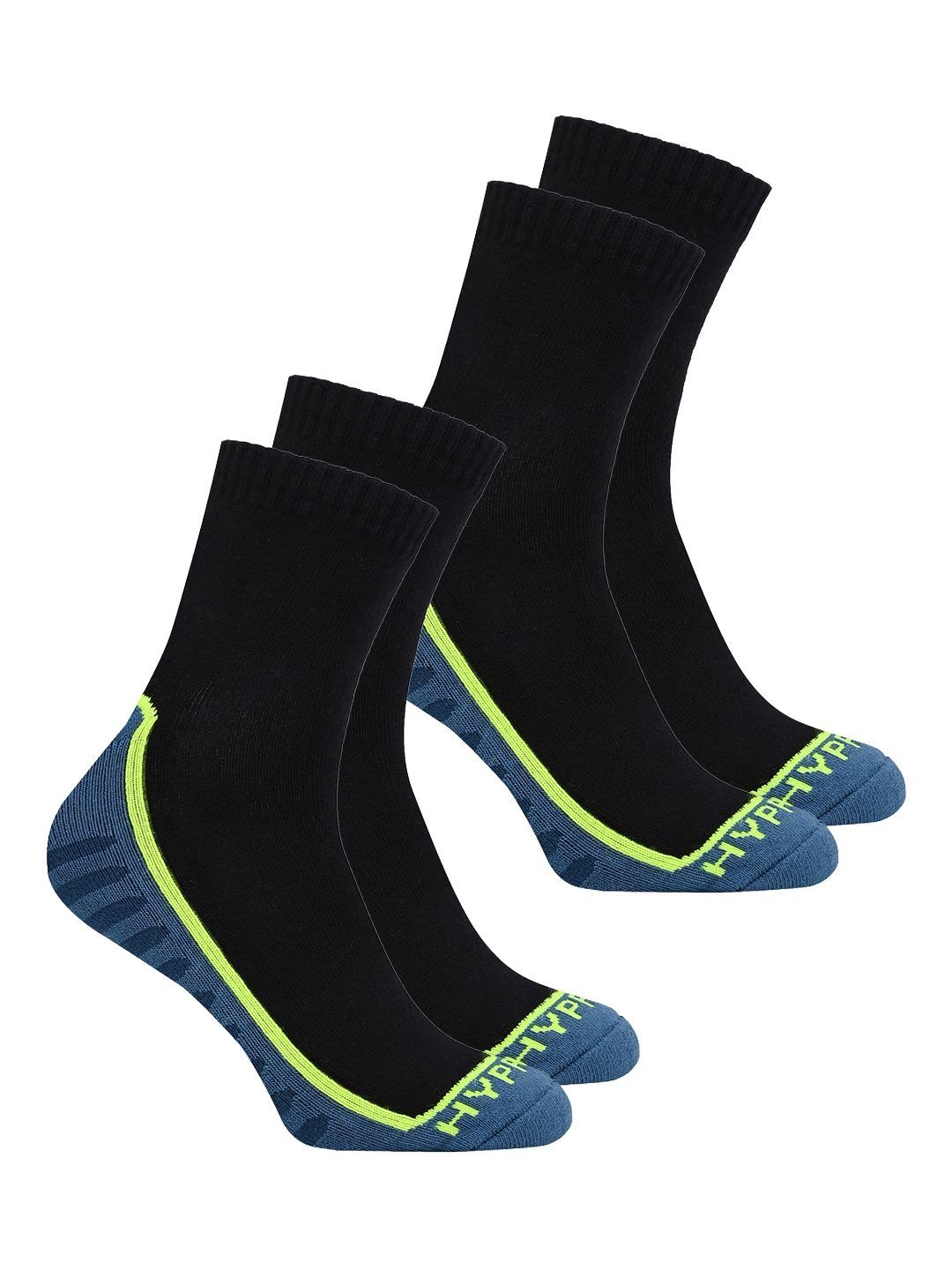 HYPR FIT Unisex Pack of 2 Cotton Colourblocked Ankle Length Socks-picture-46