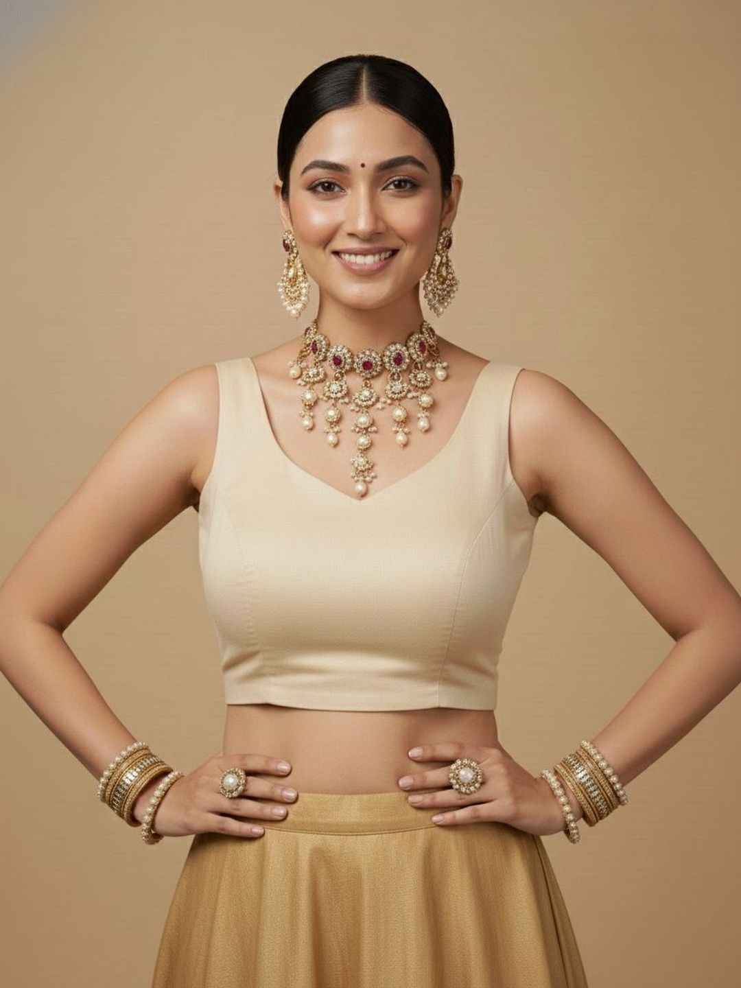 Anouk Silk Solid Saree Blouse-picture-13