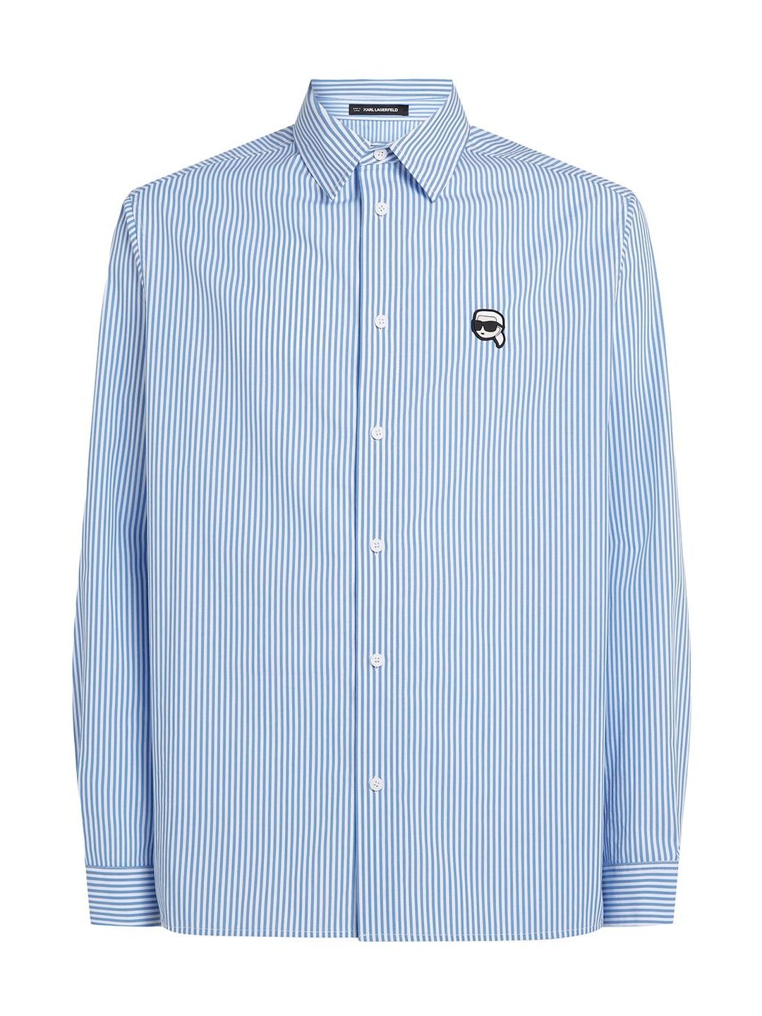 Karl Lagerfeld Men Light Blue Ikon Striped Shirt-image-30