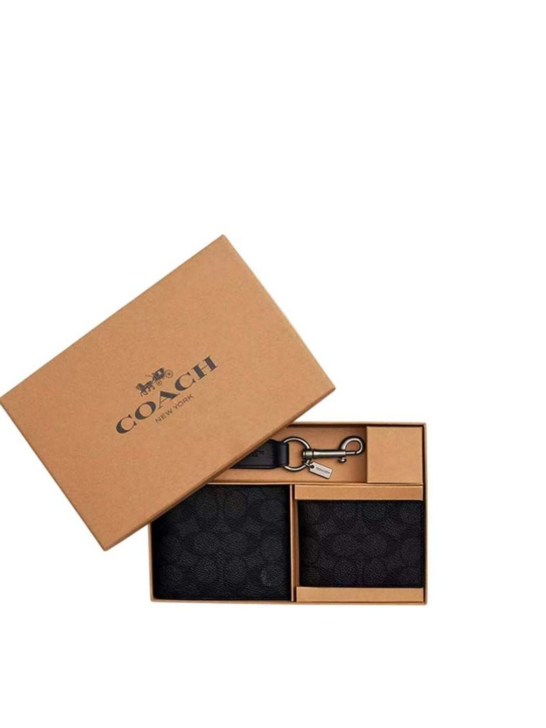 Coach Charcoal Black Signature Wallet Set-image-48