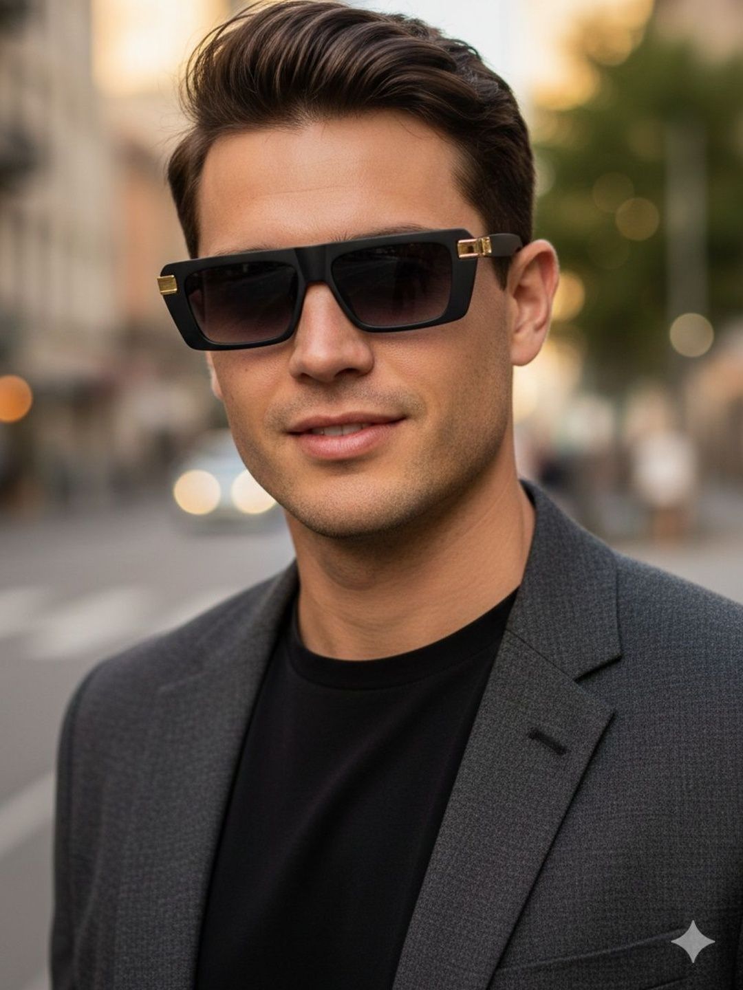 SZN Unisex Black Lens & Black Rectangle Sunglasses with-picture-12