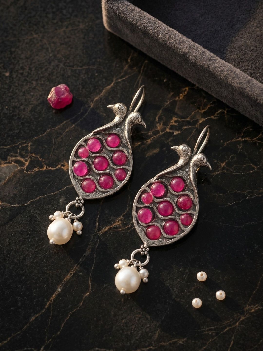 Mekkna Peacock Shaped Drop Earrings-picture-27