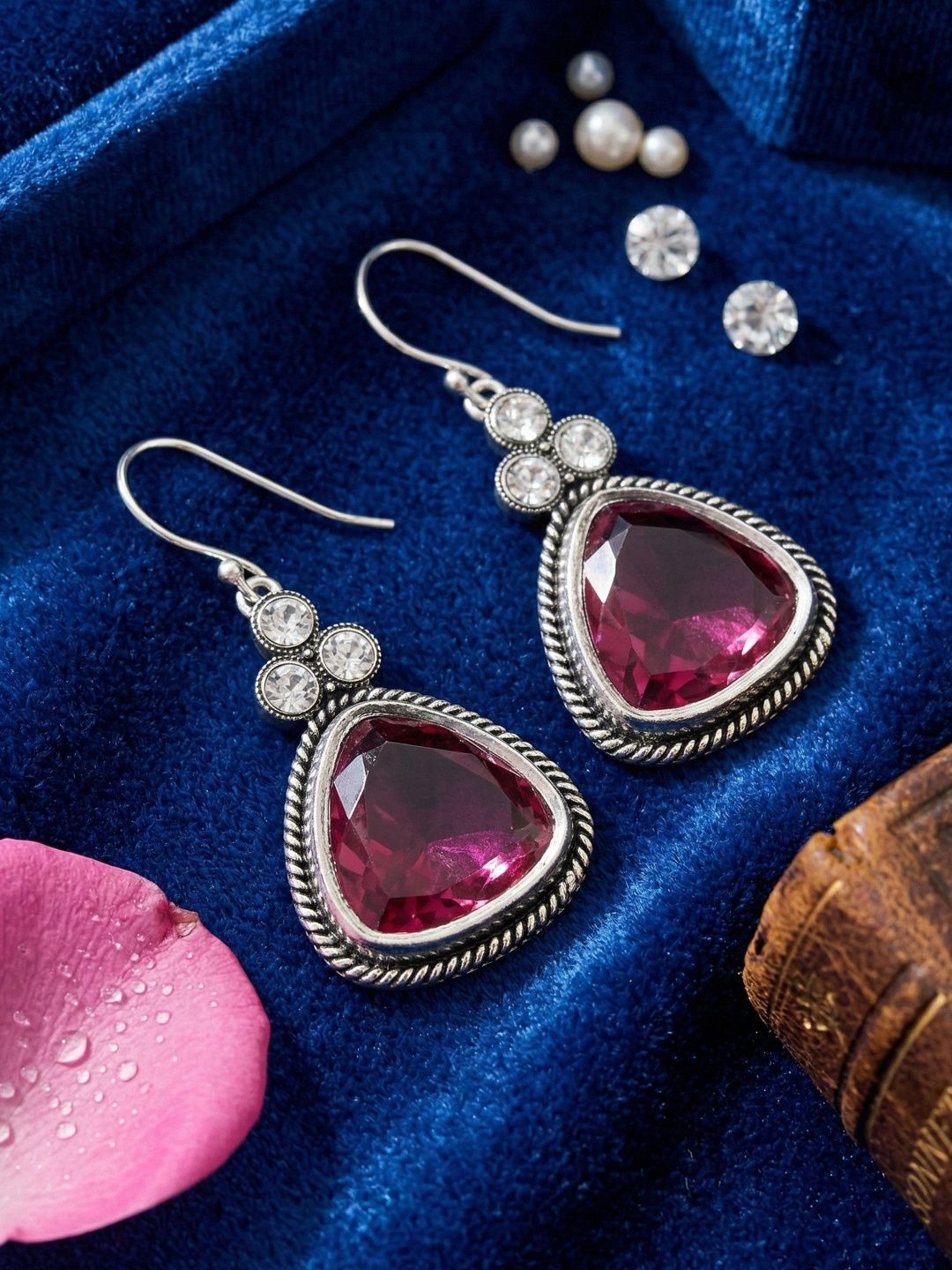 Bhagya Lakshmi Triangular Drop Earrings-picture-10