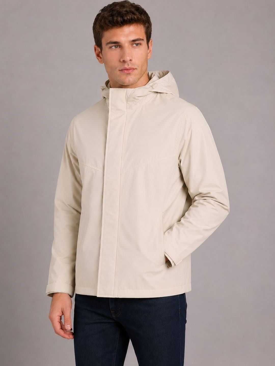 HOUSE OF VEDAS Men Solid Waterproof Hooded Rain Jacket-picture-47
