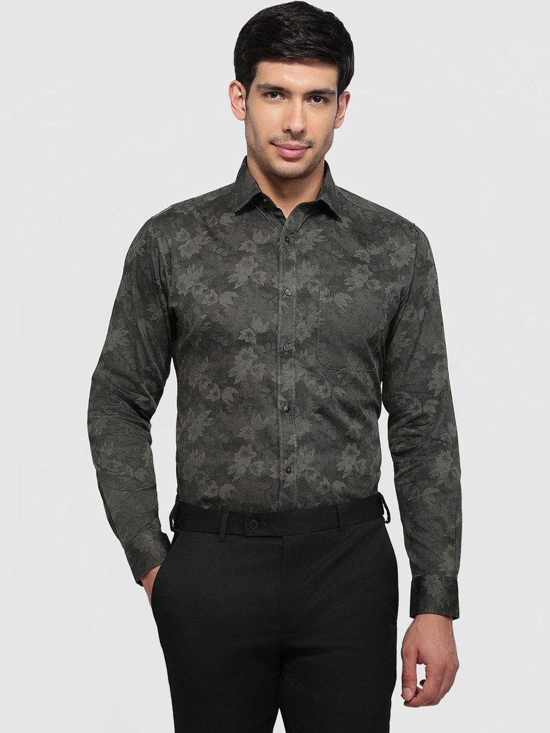 Raymond Men Slim Fit Floral Printed Casual Shirt-picture-37
