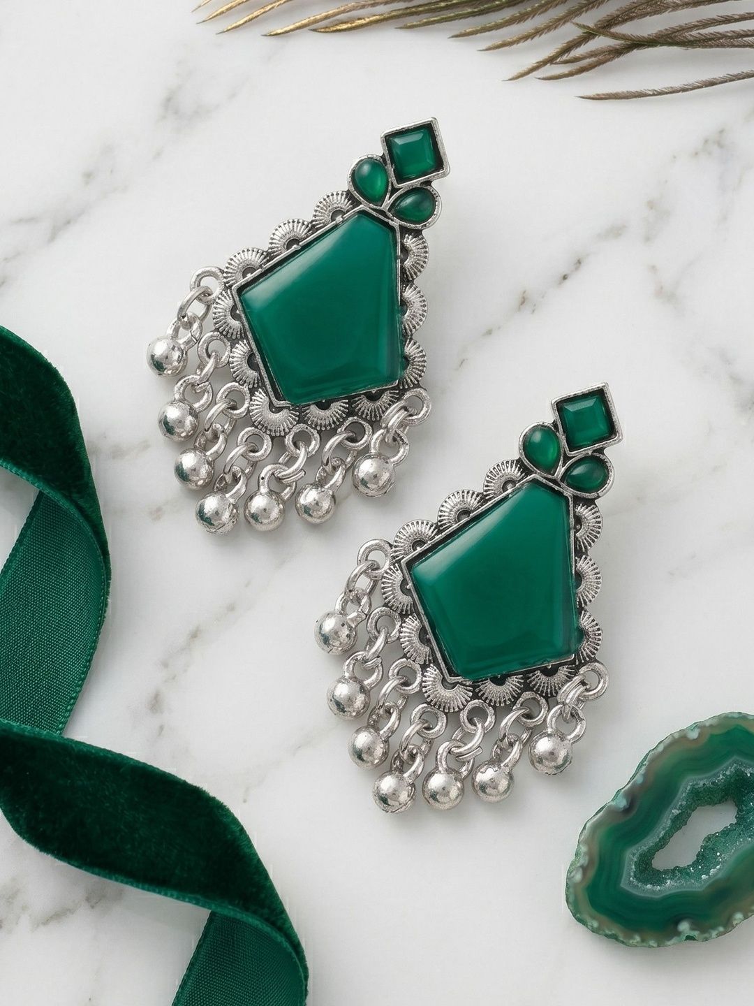 Bhagya Lakshmi Geometric Drop Earrings-picture-11