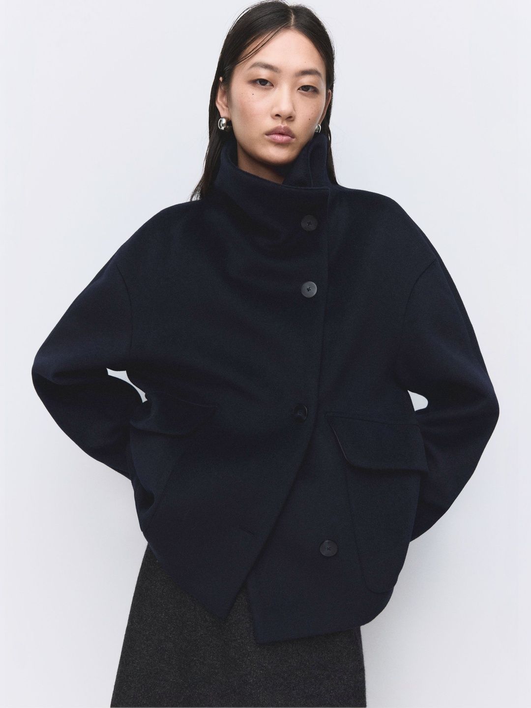 MANGO Mock Collared Regular Sleeves Trench Coat-picture-17