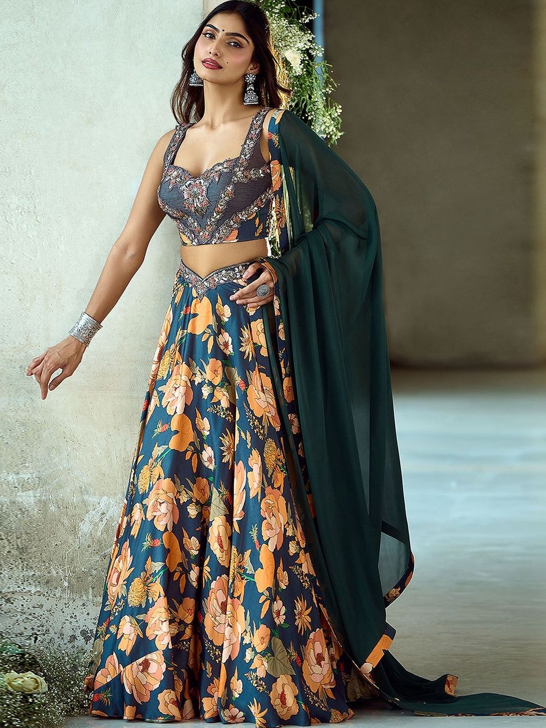 Samyukta Singhania Embellished Sequinned Ready to Wear Lehenga & Blouse With Dupatta-image-27