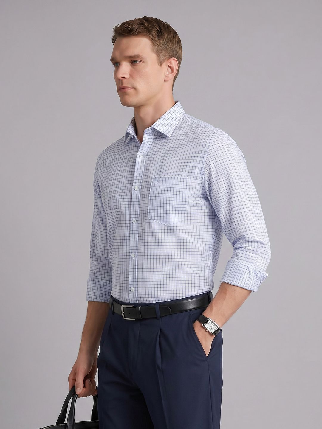 Arrow Slim Fit Checked Formal Shirt-picture-40