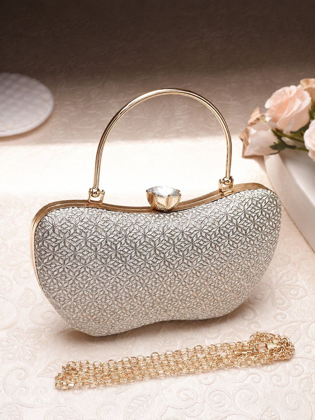 DressBerry Textured Embellished Purse Clutch-picture-52
