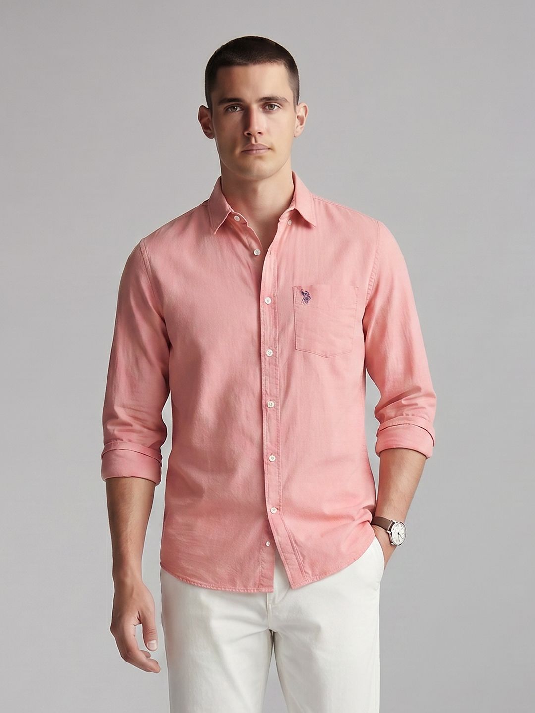 U.S. Polo Assn. Tailored Fit Pure Cotton Casual Shirt-picture-21