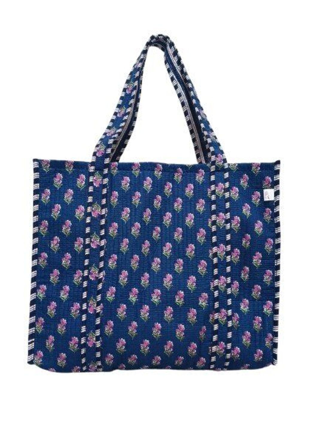 Gulaab Jaipur Floral Printed Tote Bag with Quilted-picture-58