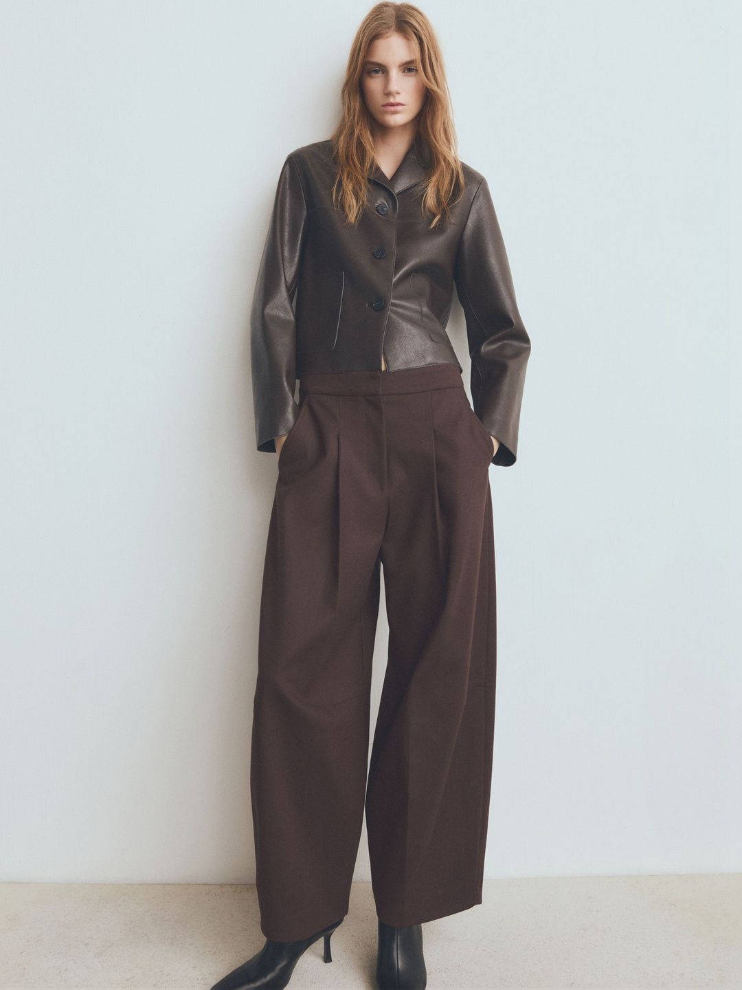 MANGO Women Spread Collar Leather Jacket-picture-23