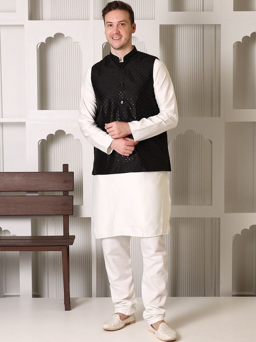 APPIX Embroidered Nehru Jackets-image-4