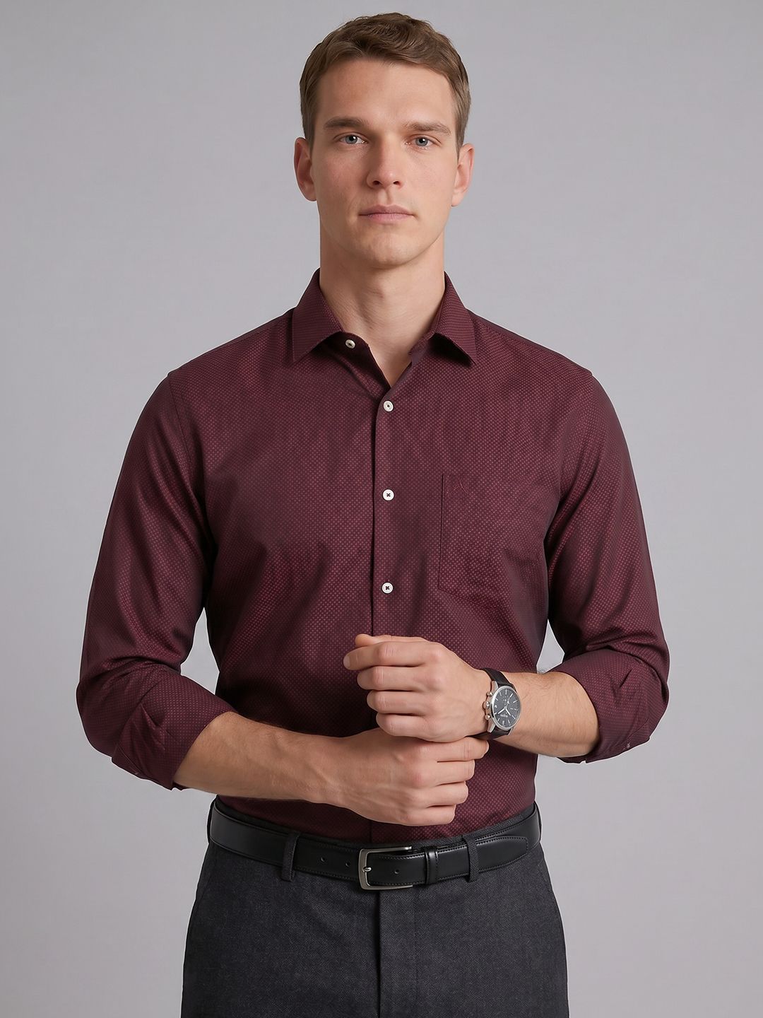 Arrow Textured Pure Cotton Formal Shirt-picture-42