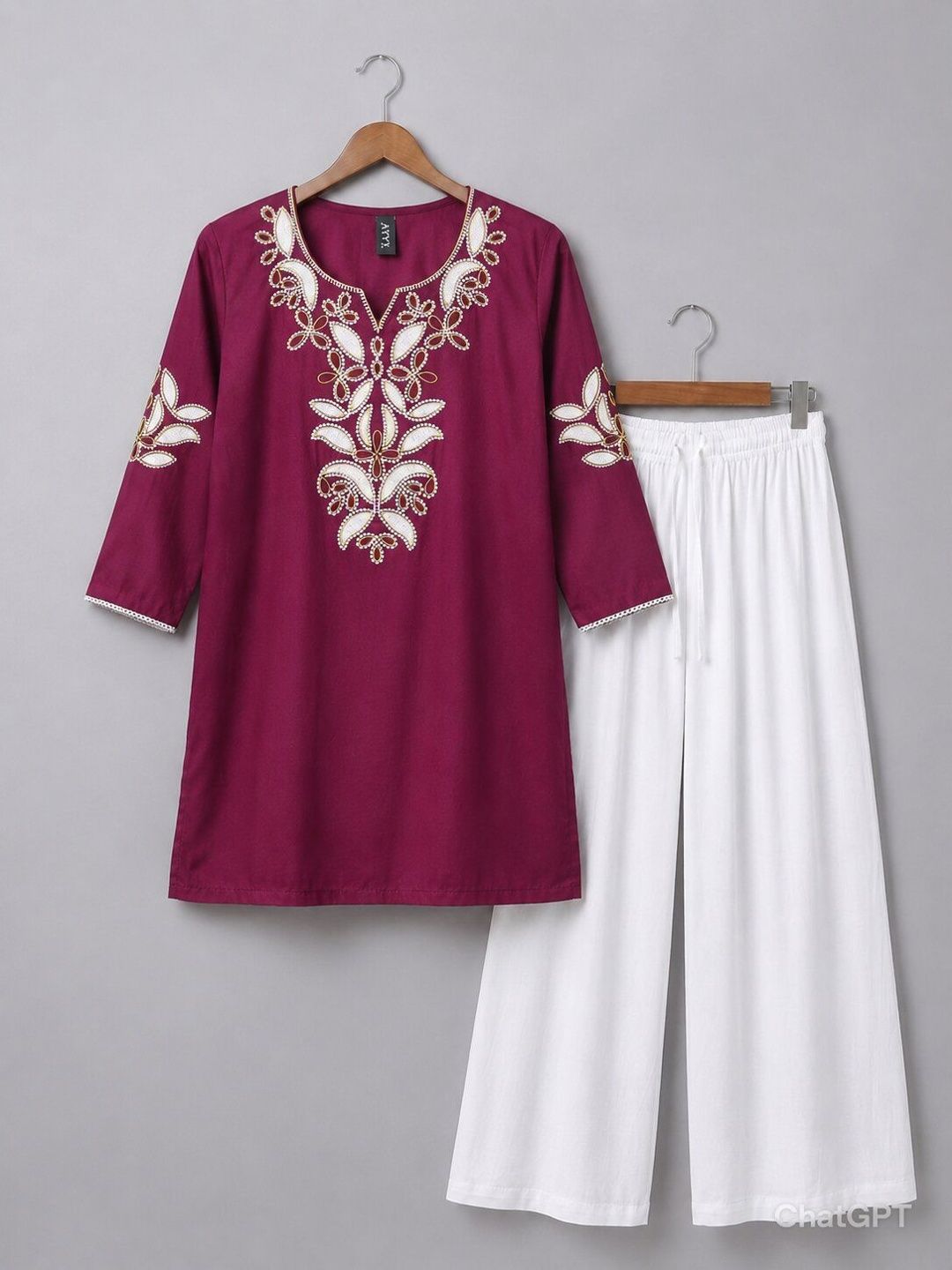 STYLE PREZONE Ethnic Motifs Embroidered V-Neck Thread Work Thread Work Kurti-picture-13