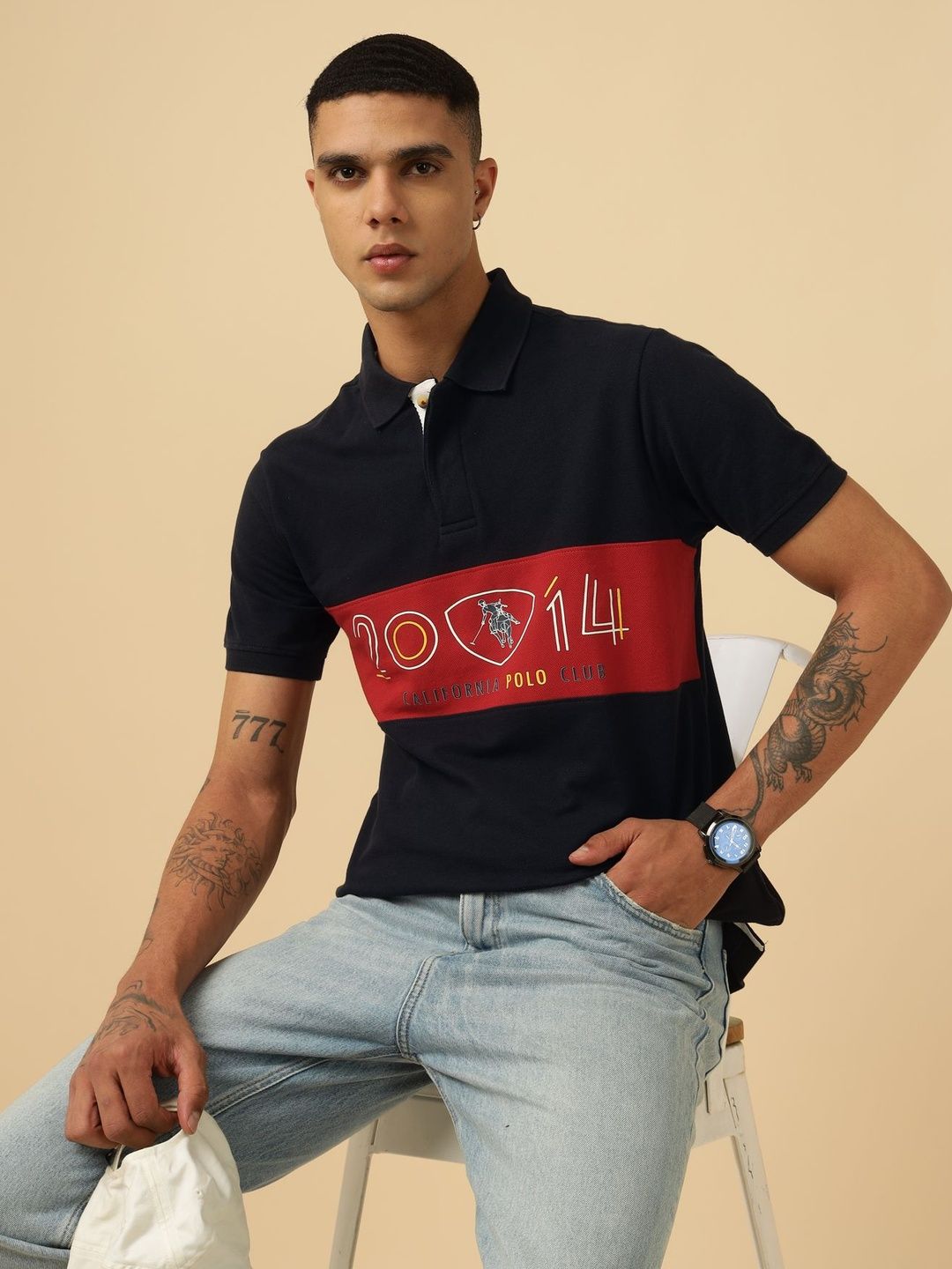 OFF LIMITS Men Colourblocked Polo Collar T-shirt-picture-14