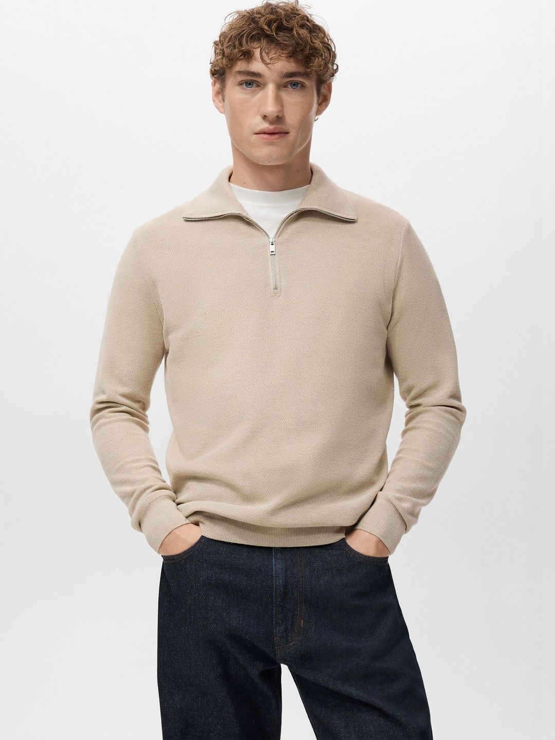 MANGO MAN Mock Collar Pullover Sweater-picture-35