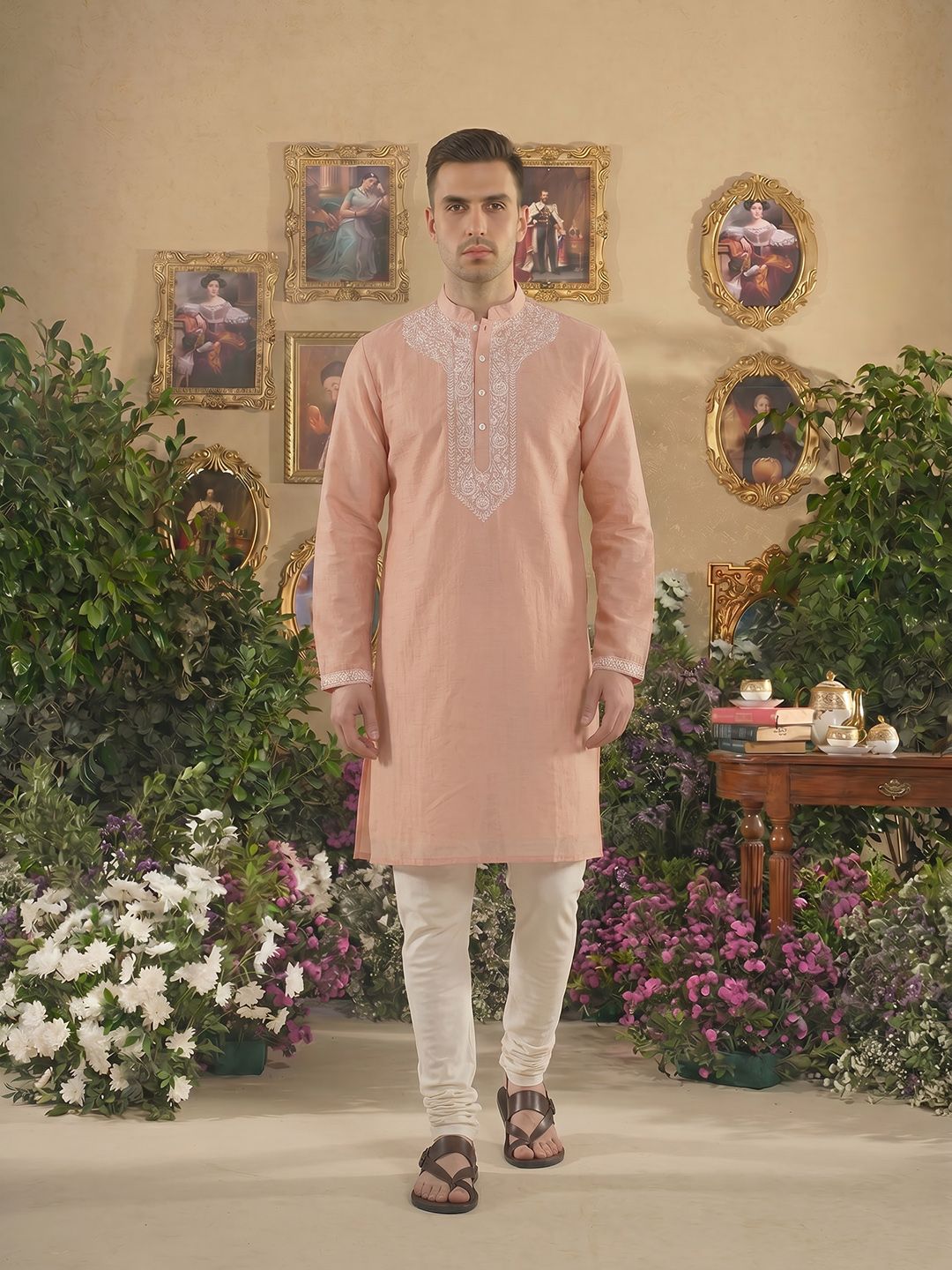 House of Pataudi Jashn Embroidered Kurta-picture-29