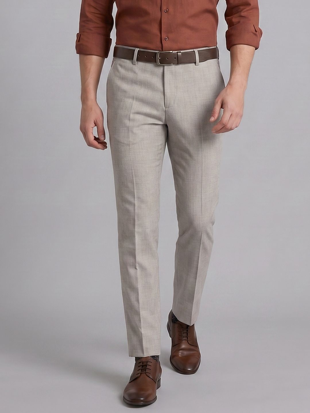 Arrow Mid-Rise Cotton Formal Trousers-picture-35