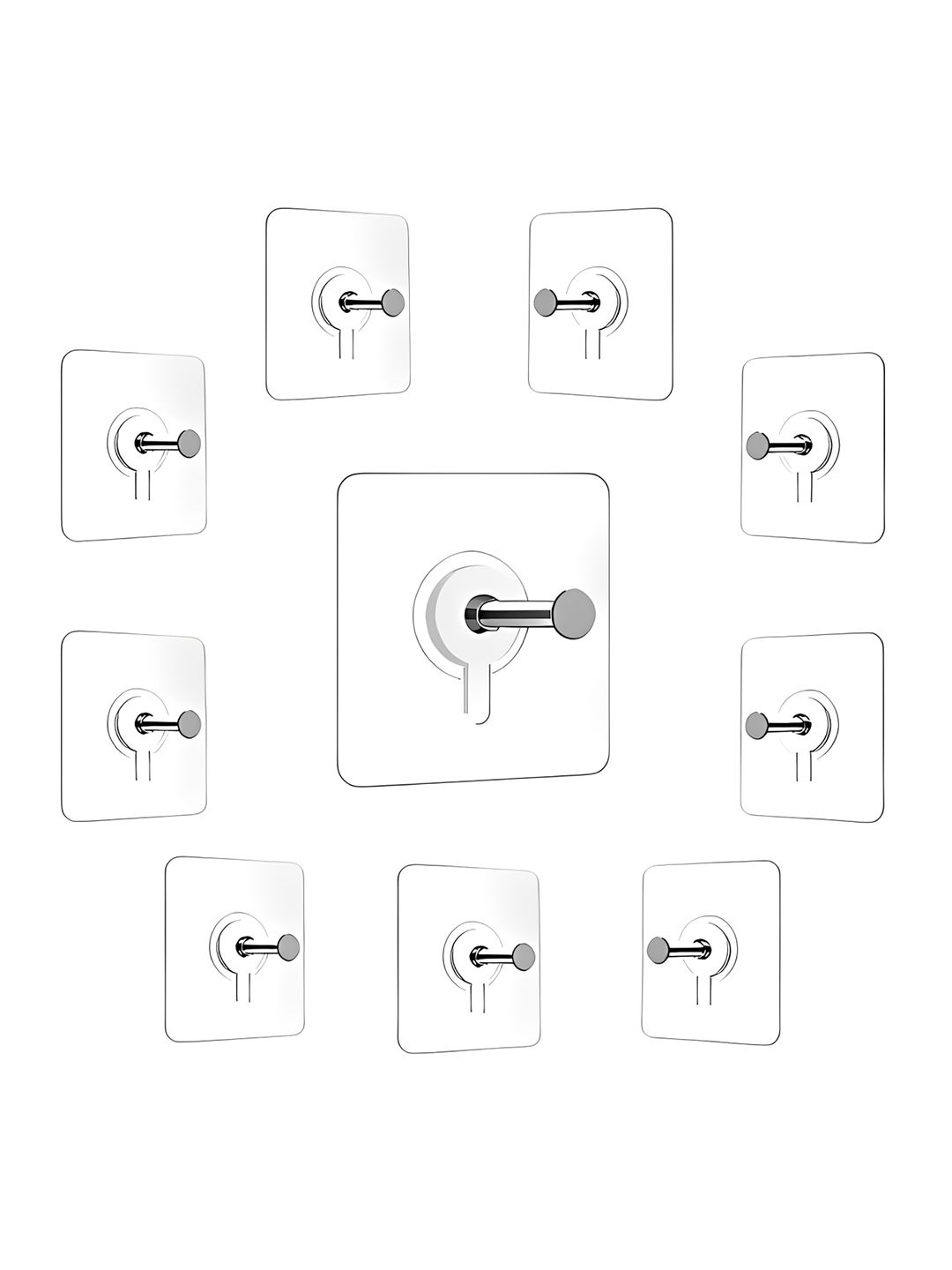 Cocinaire Transparent Reusable Adhesive Wall Hooks-picture-54