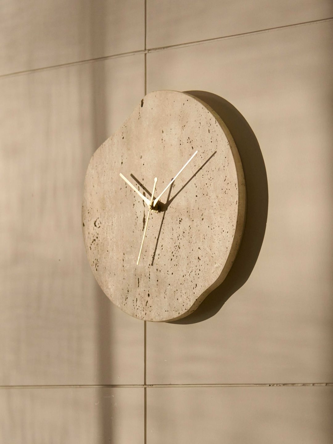 Koa Living Beige & Grey Textured Quirky Wall Clock-picture-46