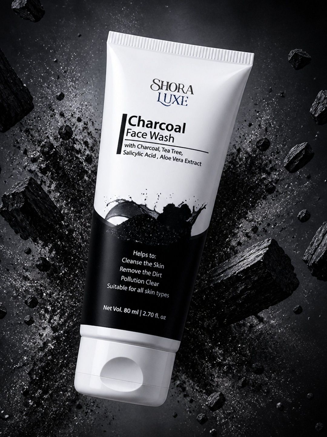SHORA LUXE Charcoal Face Wash With Aloe Vera Extract - 100 ml-image-16