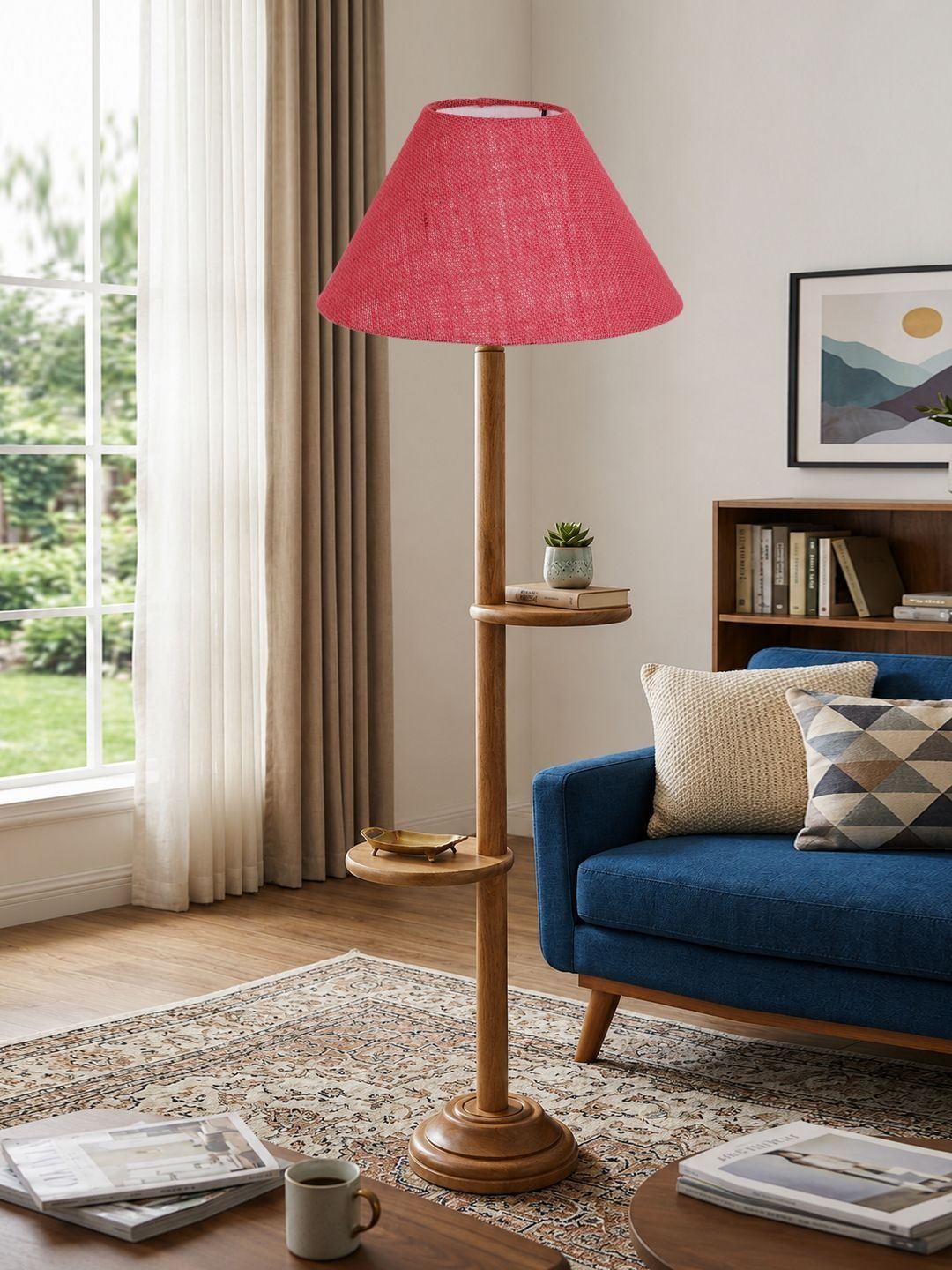 Myntra Elegant Homes Pink Frustum Shaped Floor Lamps-image-40